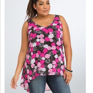 Torrid ROSE CHIFFON HI-LO TANK TOP